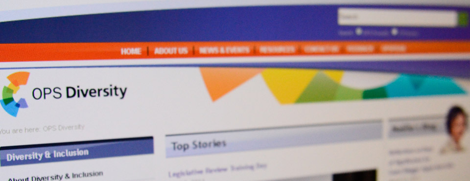 Photo of the OPS Diversity Intranet Homepage